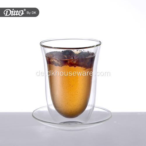 Doppelwandiger Glasbecher mit individuellem Logo